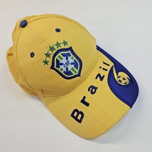 Brazil CBF Soccer Logo Yellow Blue Baseball Hat Cap Adjustable